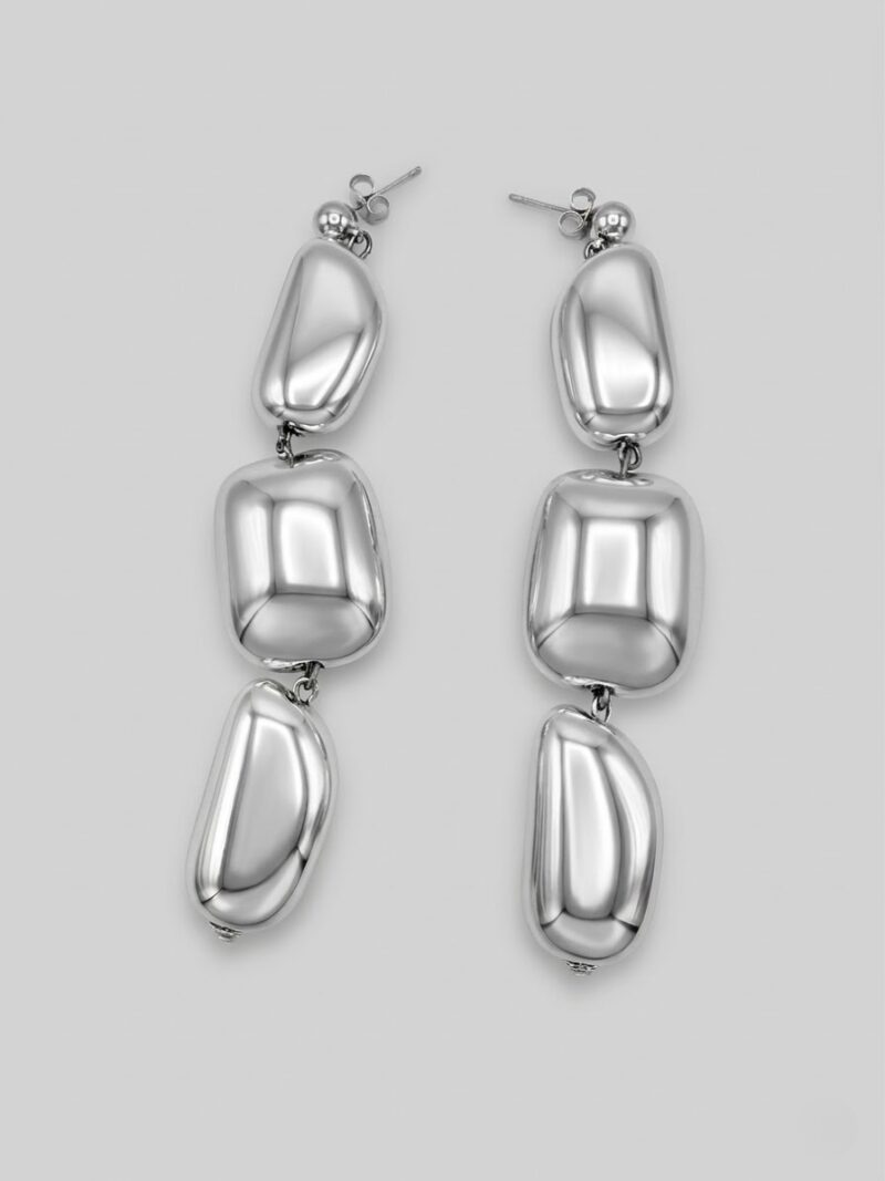 Orecchini con componenti galvanizzati argento
