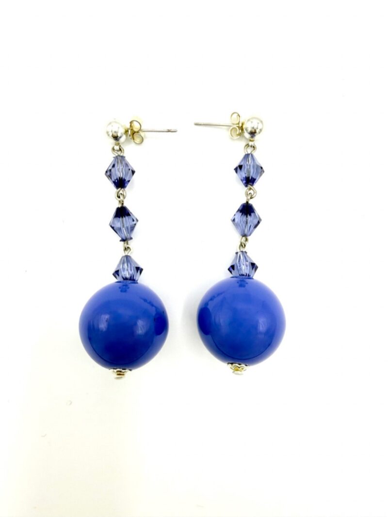 Orecchini in resina blu elettrico