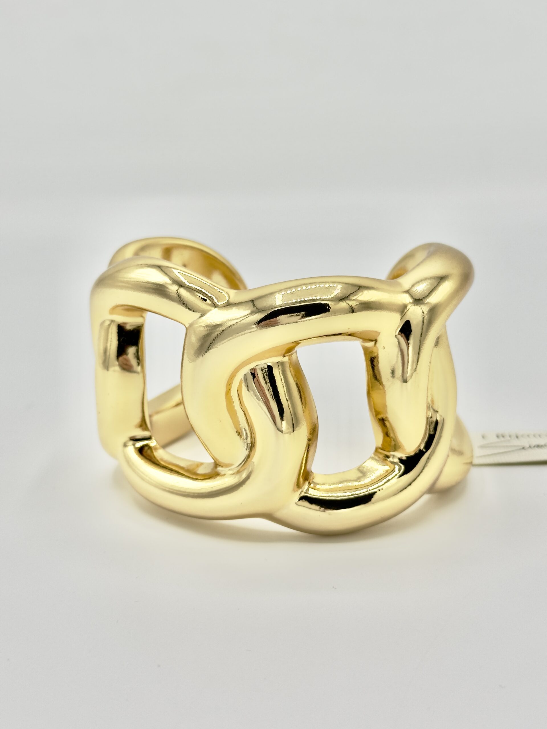 Bracciale motivo catena galvanizzata oro con apertura