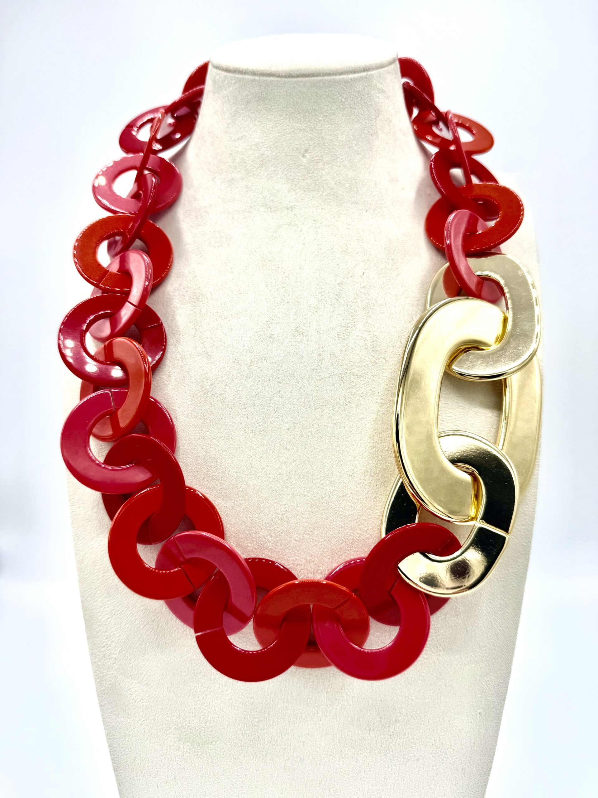 Collana con motivo catena galvanizzata oro