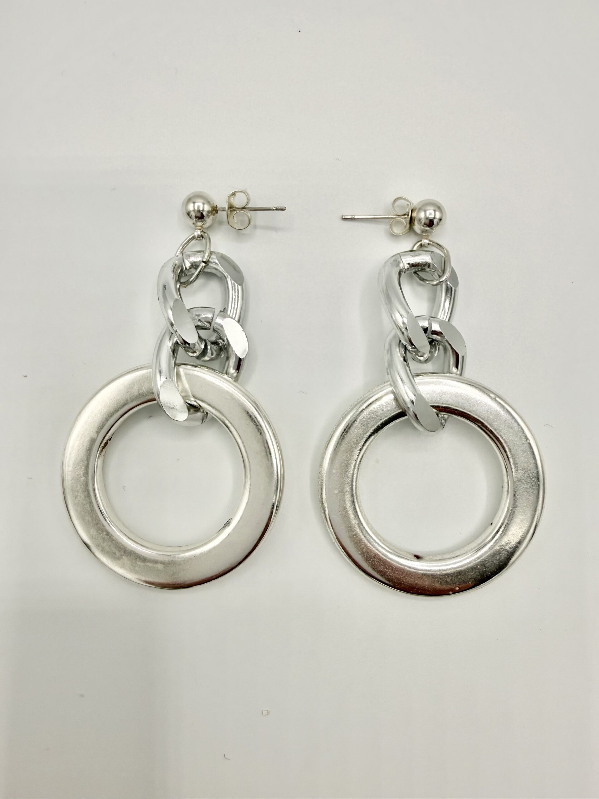 Orecchini con anelli galvanizzati argento